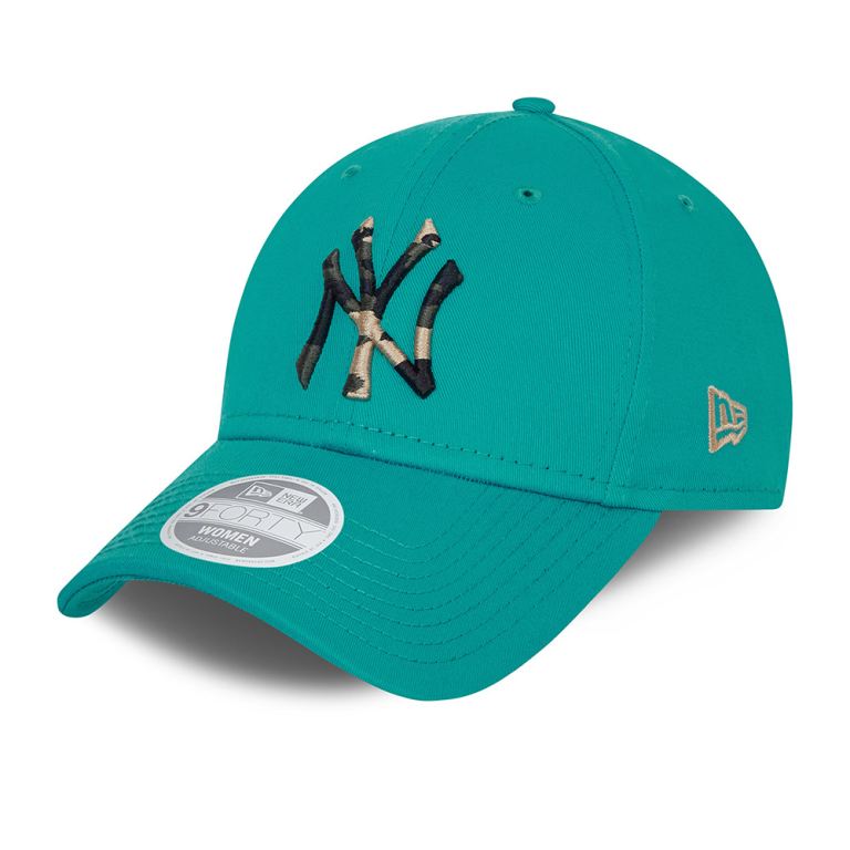 Gorras New Era 9forty Azules - New York Yankees Logo Infill Womens Turquoise 57426GJBA